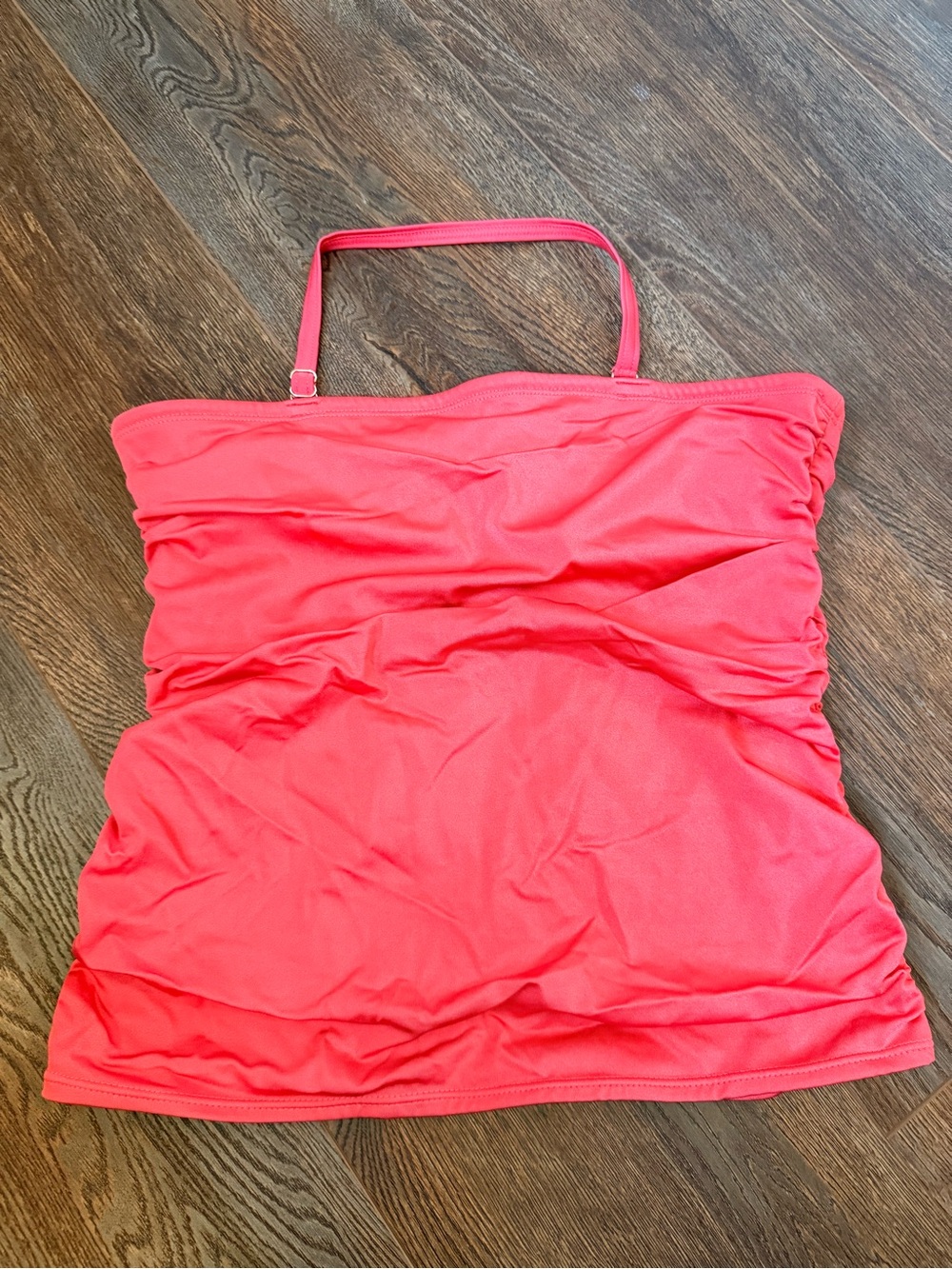 Venus Coral Bandeau Ruched Tankini Top